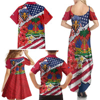 Haitian Heritage Month Family Matching Summer Maxi Dress and Hawaiian Shirt Haitian Americans Proud Grunge Style