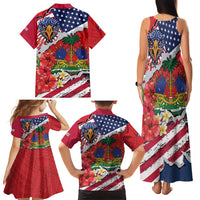 Haitian Heritage Month Family Matching Tank Maxi Dress and Hawaiian Shirt Haitian Americans Proud Grunge Style