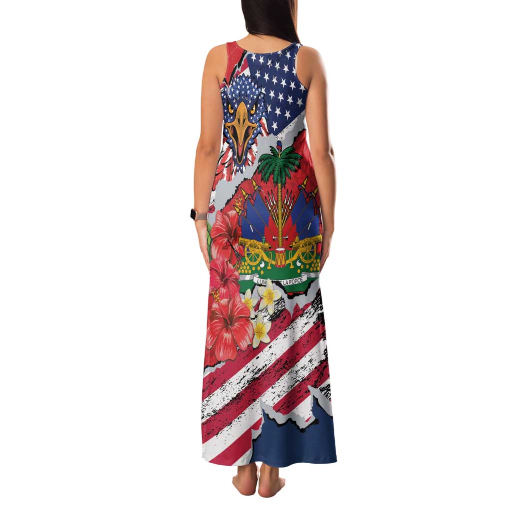 Haitian Heritage Month Family Matching Tank Maxi Dress and Hawaiian Shirt Haitian Americans Proud Grunge Style