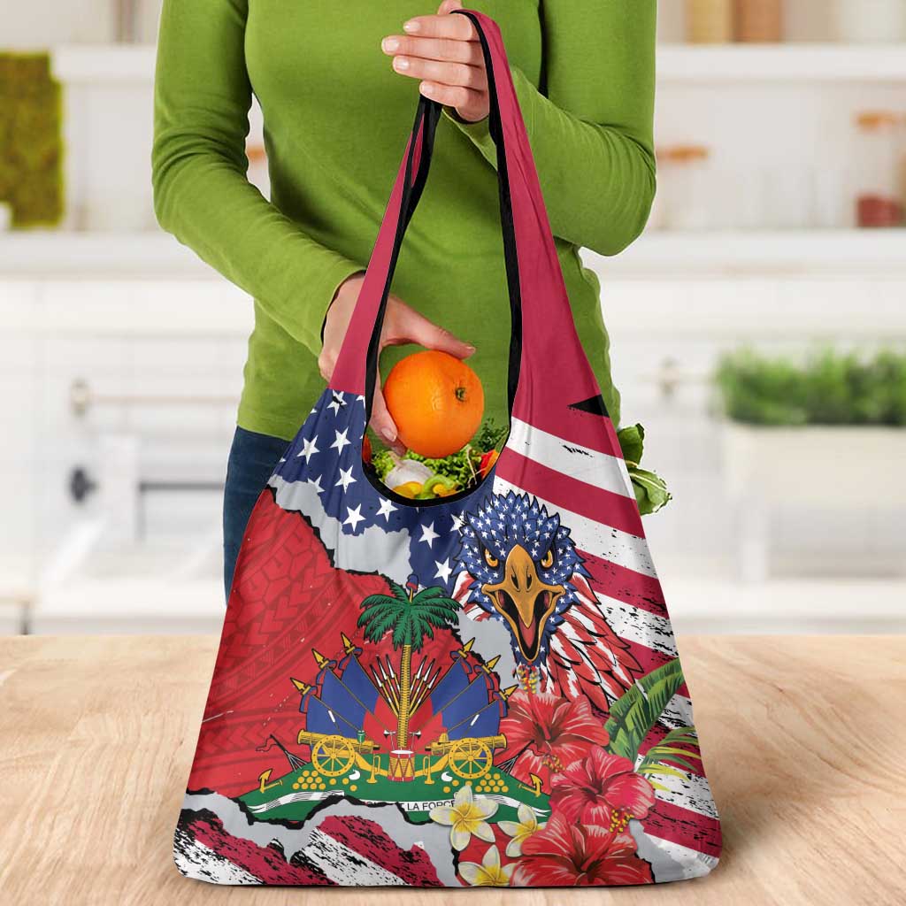 Haitian Heritage Month Grocery Bag Haitian Americans Proud Grunge Style