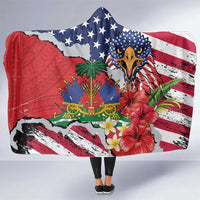 Haitian Heritage Month Hooded Blanket Haitian Americans Proud Grunge Style