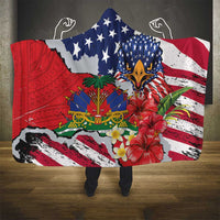 Haitian Heritage Month Hooded Blanket Haitian Americans Proud Grunge Style