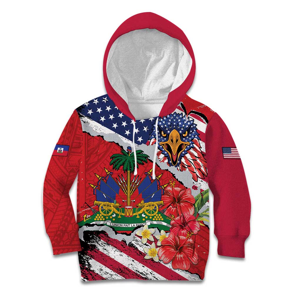 Haitian Heritage Month Kid Hoodie Haitian Americans Proud Grunge Style