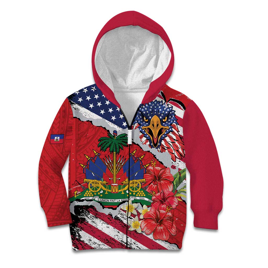 Haitian Heritage Month Kid Hoodie Haitian Americans Proud Grunge Style