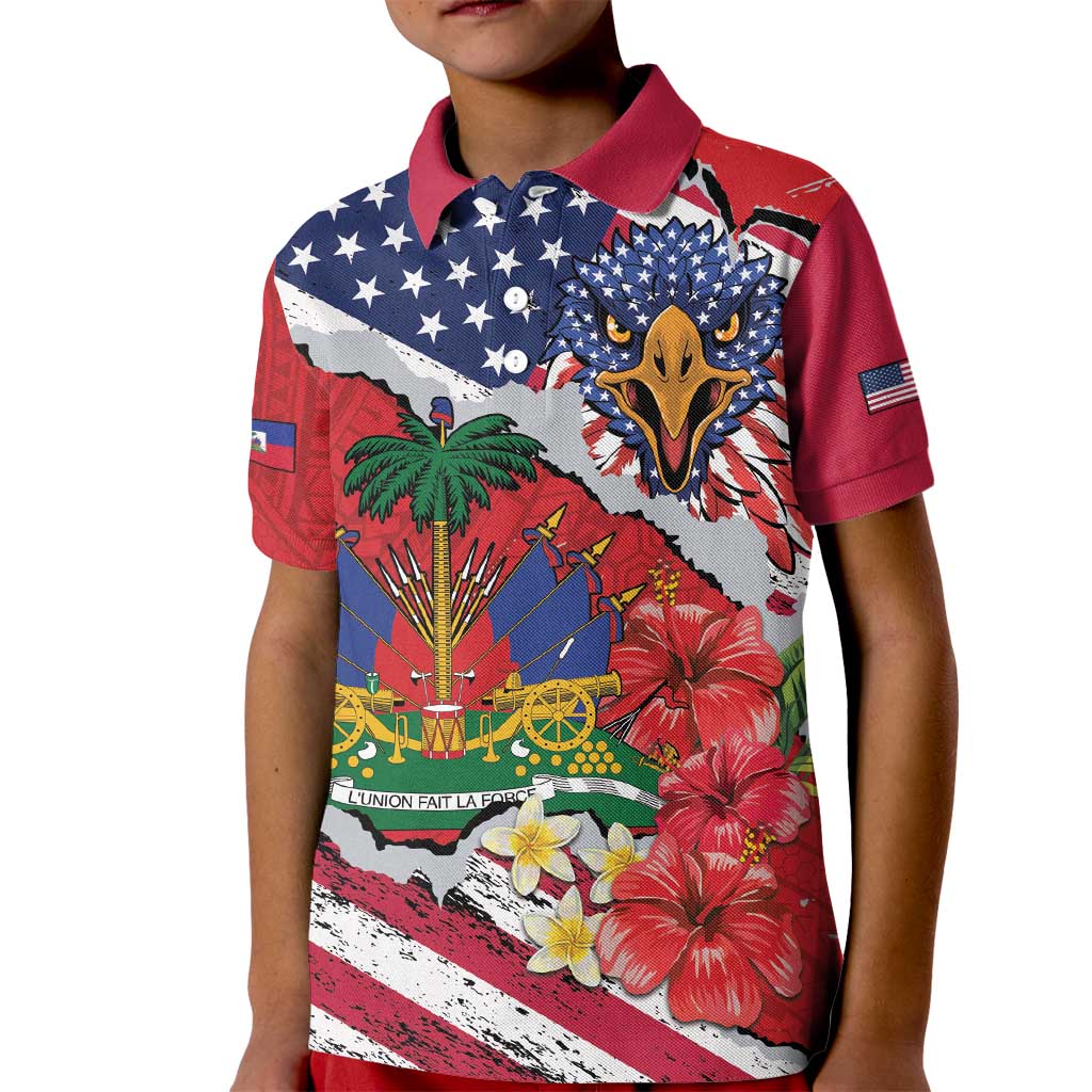 Haitian Heritage Month Kid Polo Shirt Haitian Americans Proud Grunge Style