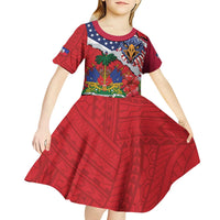 Haitian Heritage Month Kid Short Sleeve Dress Haitian Americans Proud Grunge Style