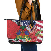 Haitian Heritage Month Leather Tote Bag Haitian Americans Proud Grunge Style