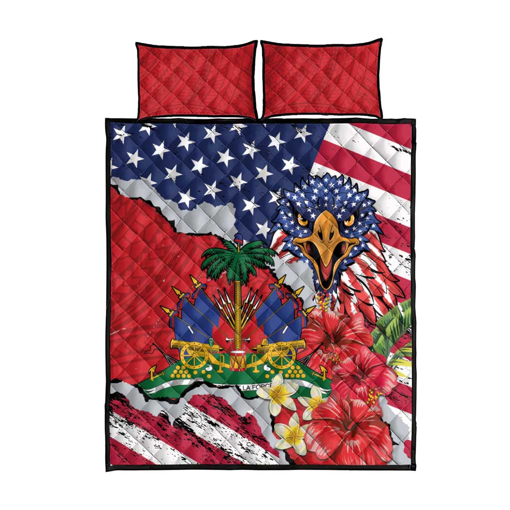 Haitian Heritage Month Quilt Bed Set Haitian Americans Proud Grunge Style