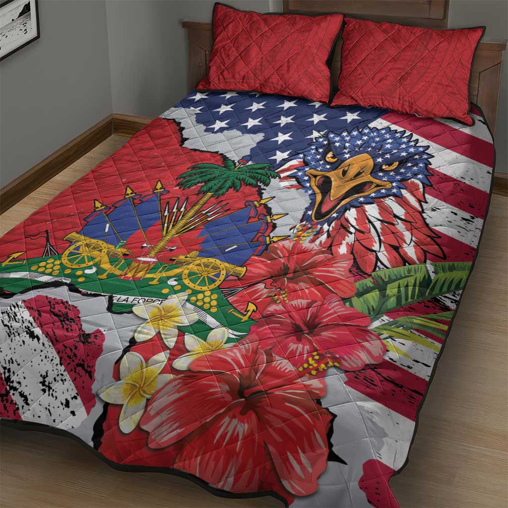 Haitian Heritage Month Quilt Bed Set Haitian Americans Proud Grunge Style