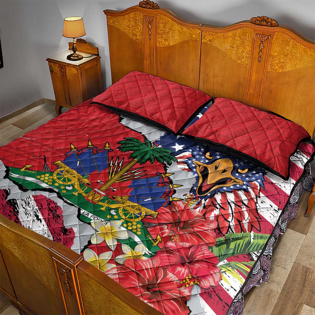 Haitian Heritage Month Quilt Bed Set Haitian Americans Proud Grunge Style
