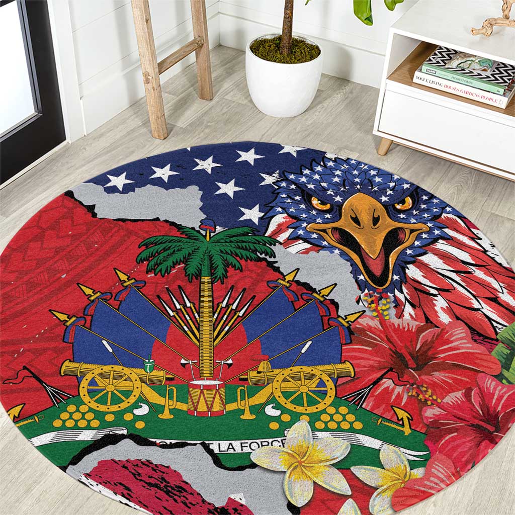 Haitian Heritage Month Round Carpet Haitian Americans Proud Grunge Style