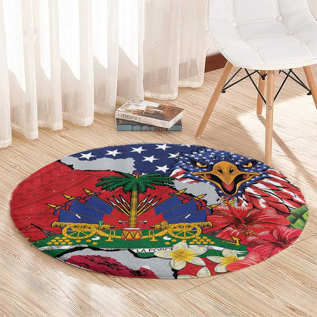 Haitian Heritage Month Round Carpet Haitian Americans Proud Grunge Style