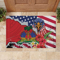 Haitian Heritage Month Rubber Doormat Haitian Americans Proud Grunge Style