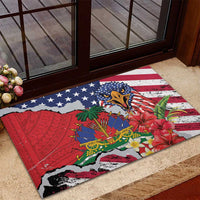 Haitian Heritage Month Rubber Doormat Haitian Americans Proud Grunge Style
