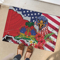 Haitian Heritage Month Rubber Doormat Haitian Americans Proud Grunge Style