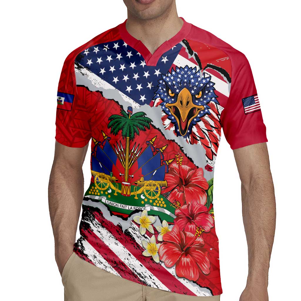 Haitian Heritage Month Rugby Jersey Haitian Americans Proud Grunge Style