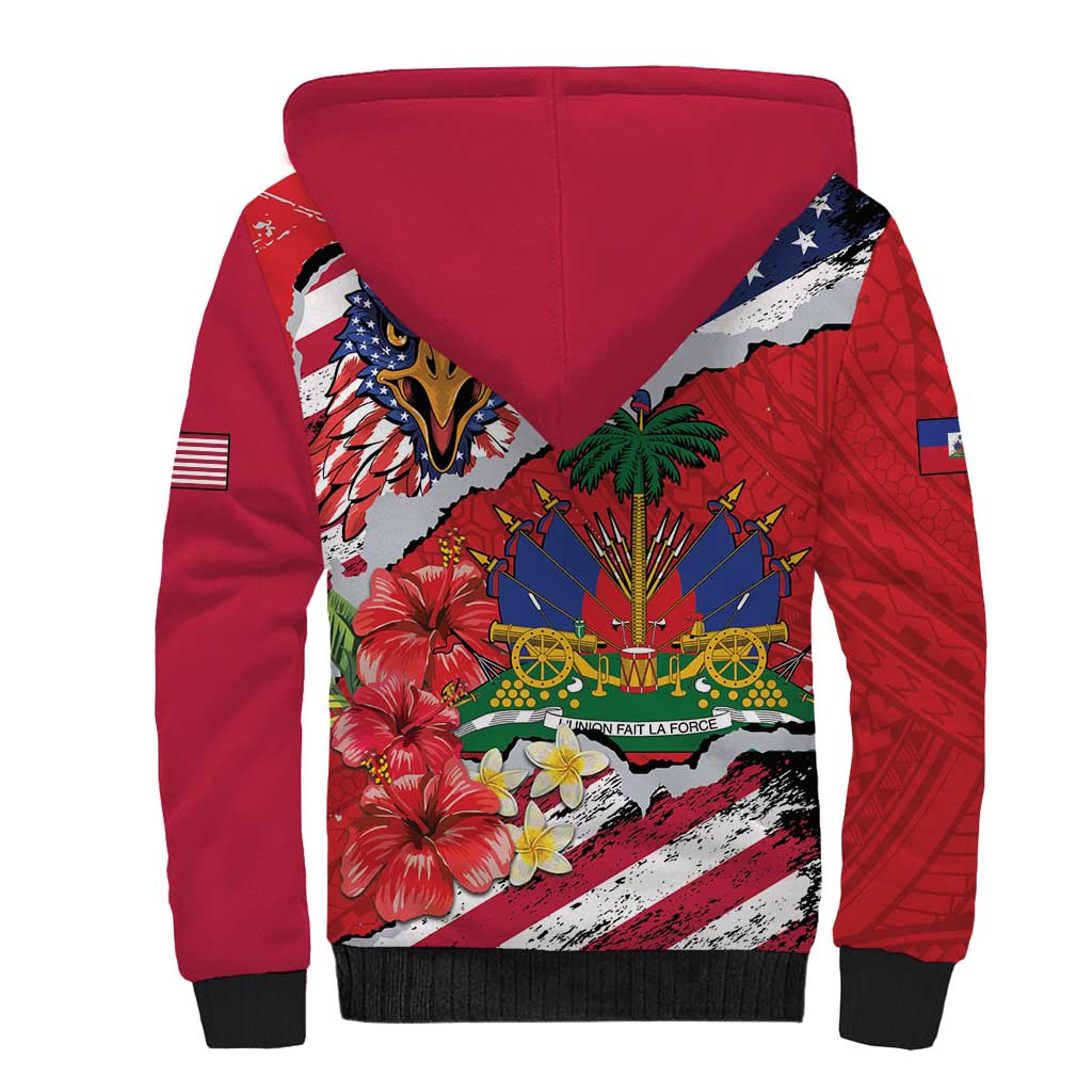 Haitian Heritage Month Sherpa Hoodie Haitian Americans Proud Grunge Style