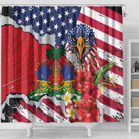 Haitian Heritage Month Shower Curtain Haitian Americans Proud Grunge Style