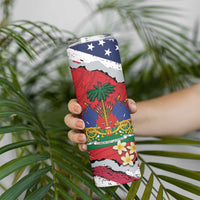 Haitian Heritage Month Skinny Tumbler Haitian Americans Proud Grunge Style