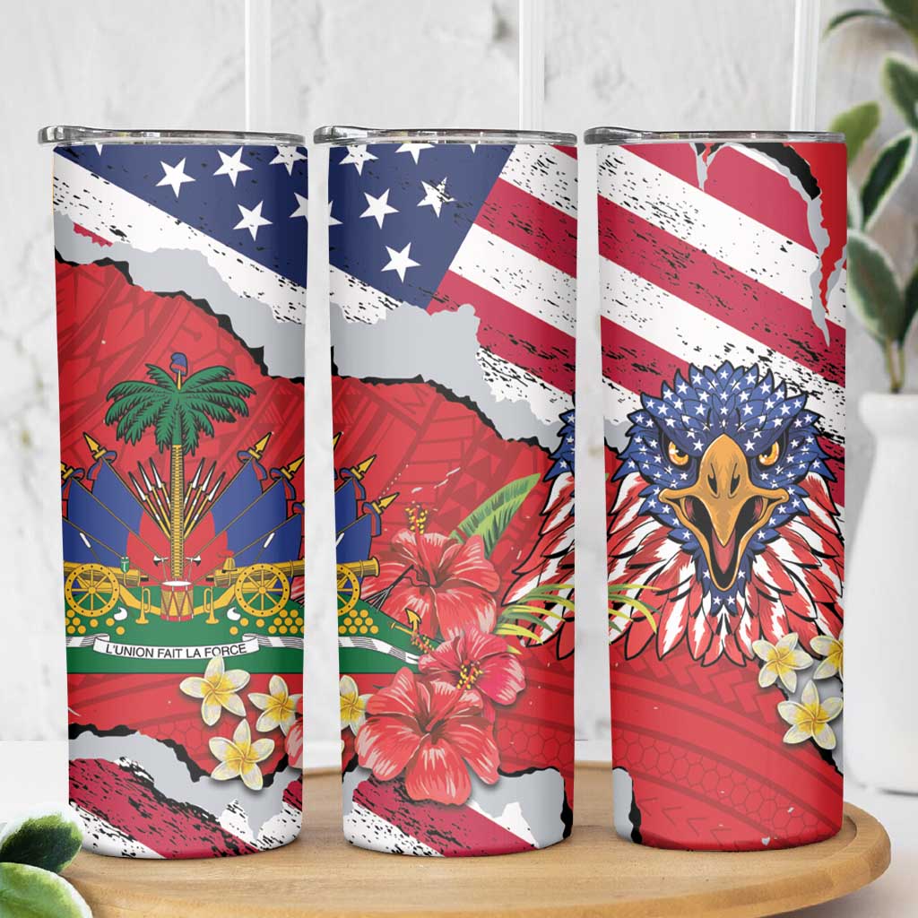 Haitian Heritage Month Skinny Tumbler Haitian Americans Proud Grunge Style