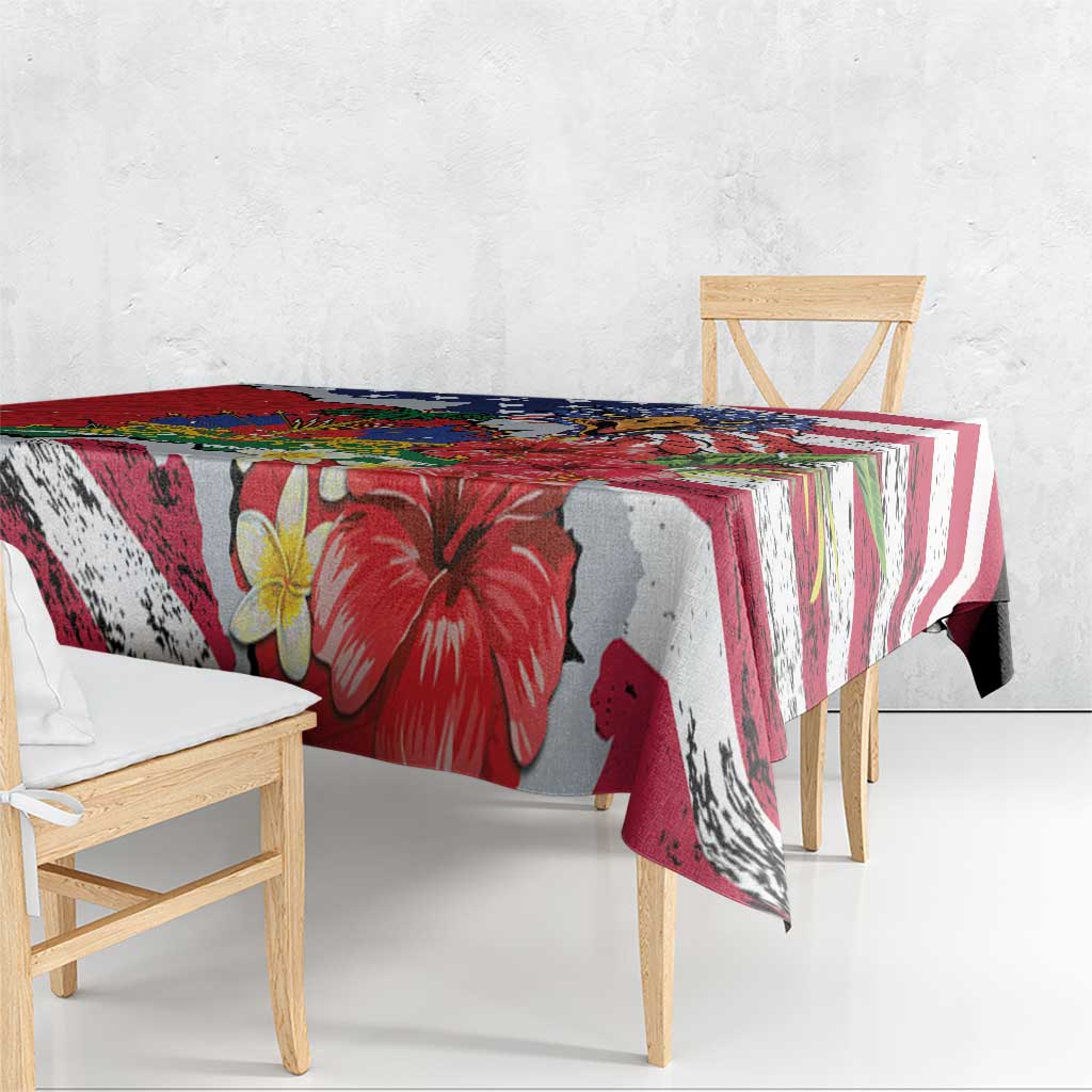 Haitian Heritage Month Tablecloth Haitian Americans Proud Grunge Style