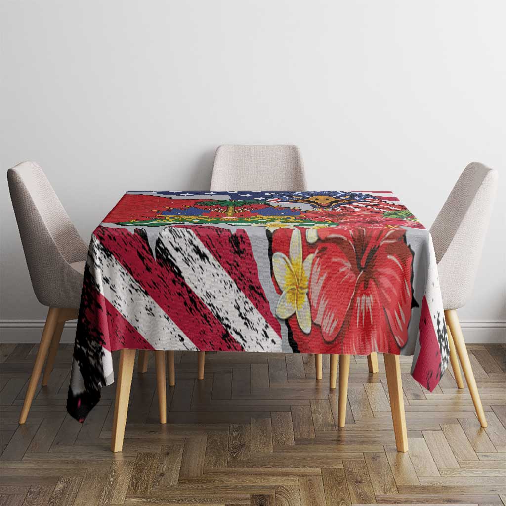 Haitian Heritage Month Tablecloth Haitian Americans Proud Grunge Style