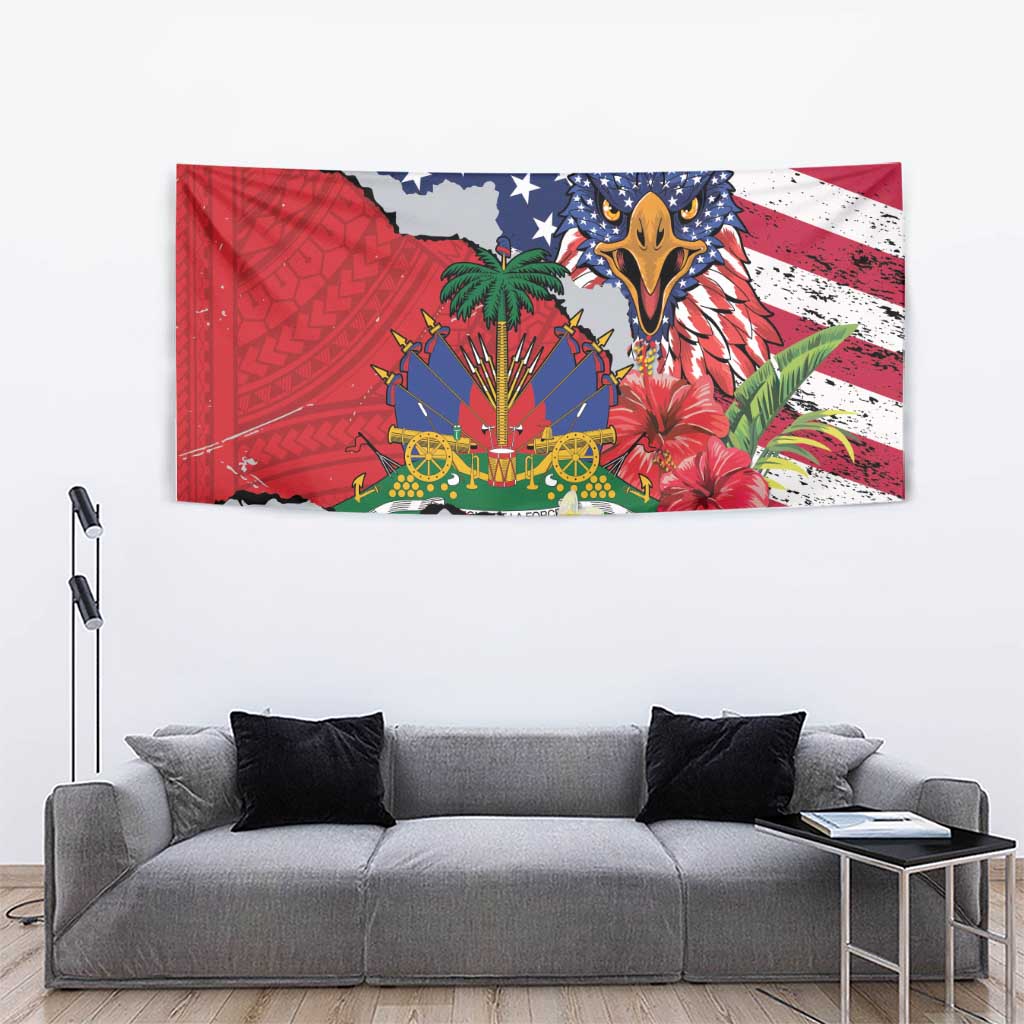 Haitian Heritage Month Tapestry Haitian Americans Proud Grunge Style