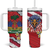 Haitian Heritage Month Tumbler With Handle Haitian Americans Proud Grunge Style