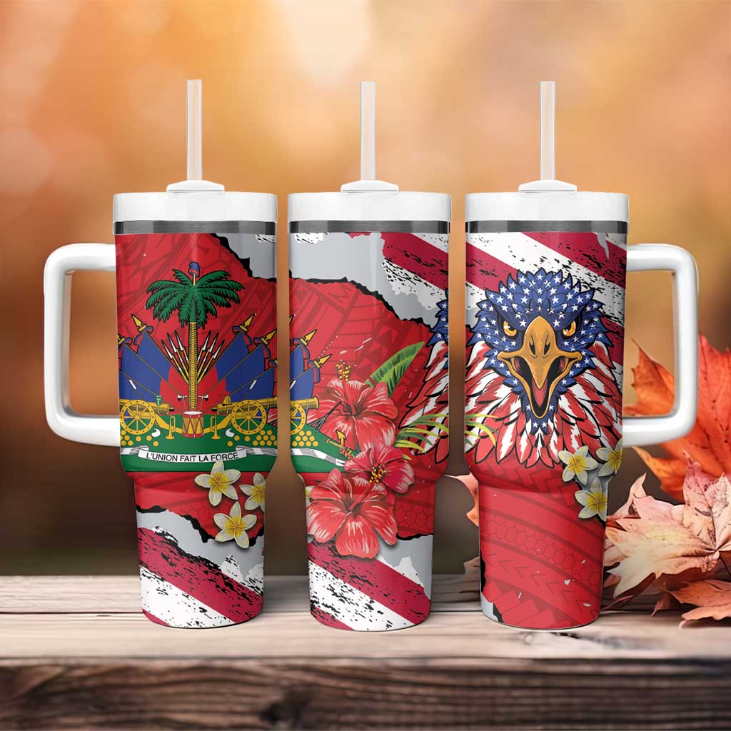 Haitian Heritage Month Tumbler With Handle Haitian Americans Proud Grunge Style