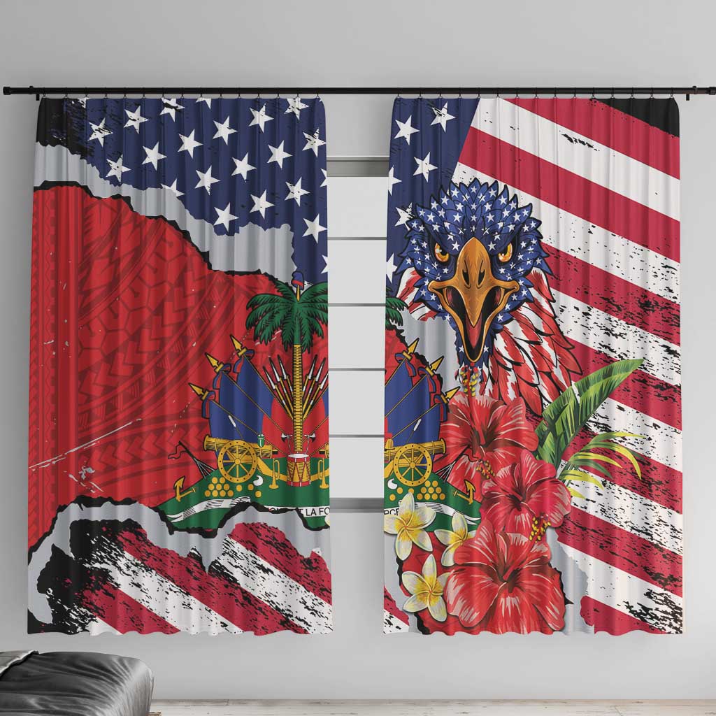 Haitian Heritage Month Window Curtain Haitian Americans Proud Grunge Style