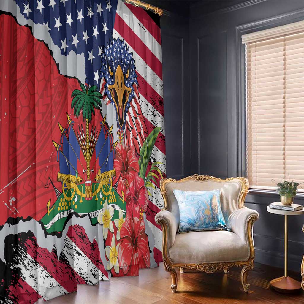 Haitian Heritage Month Window Curtain Haitian Americans Proud Grunge Style