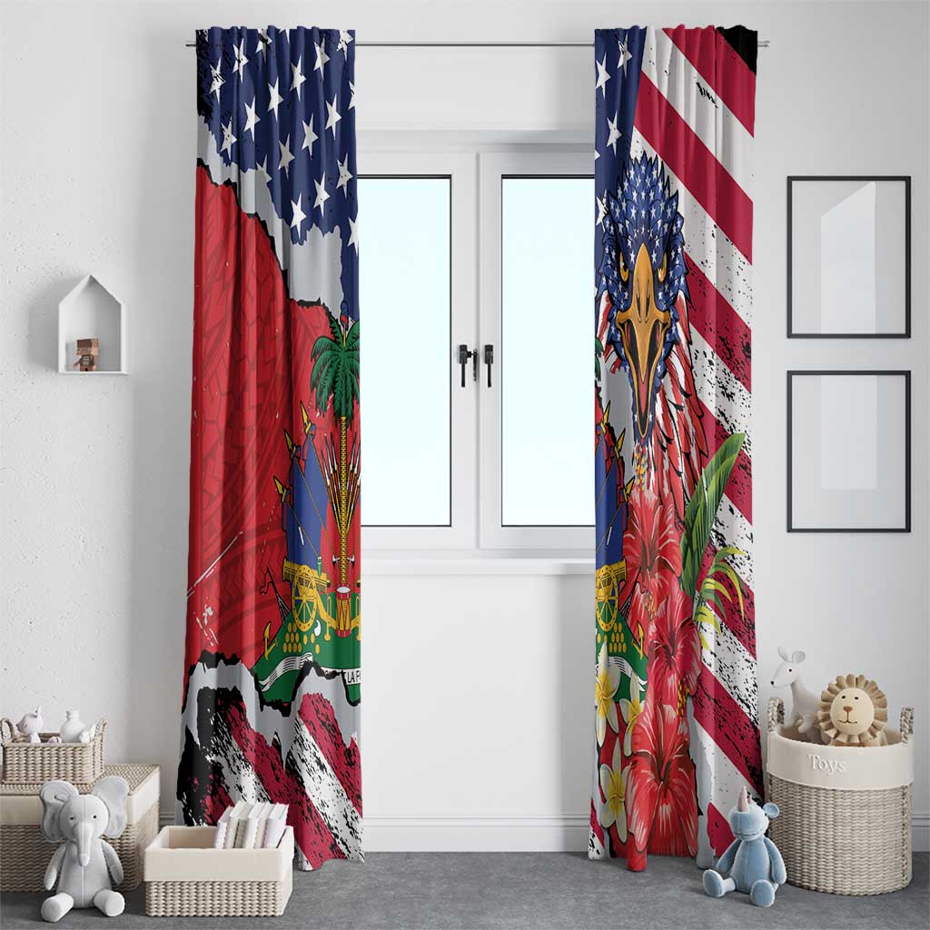 Haitian Heritage Month Window Curtain Haitian Americans Proud Grunge Style