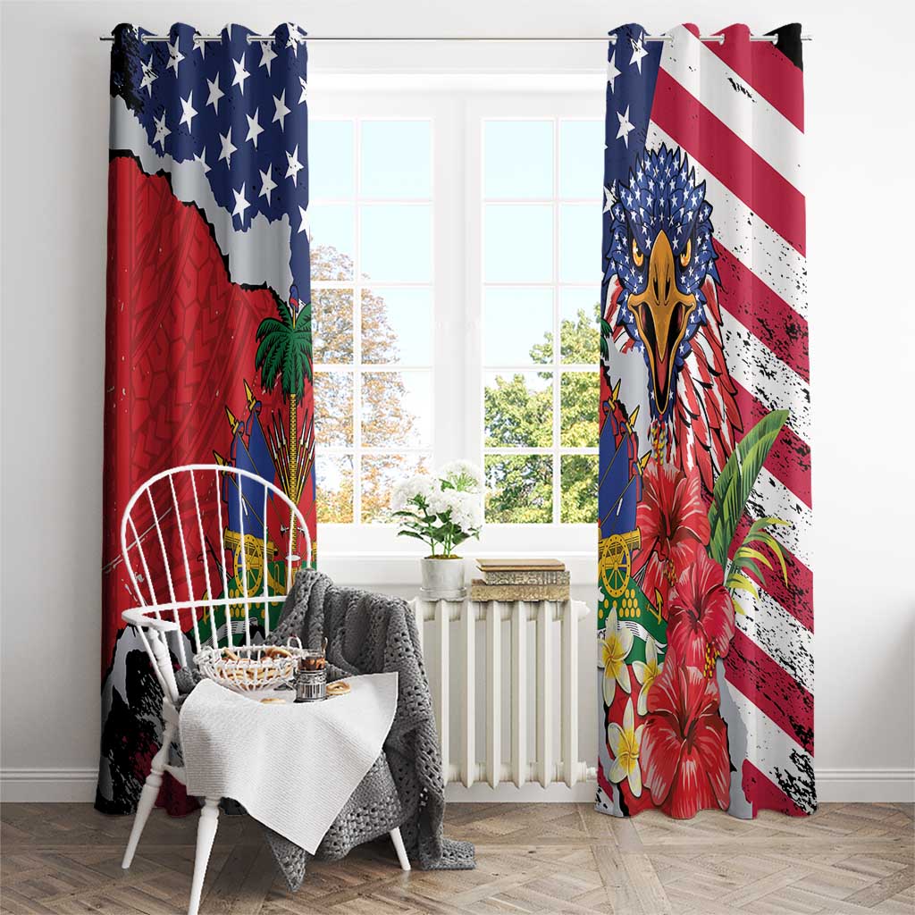 Haitian Heritage Month Window Curtain Haitian Americans Proud Grunge Style