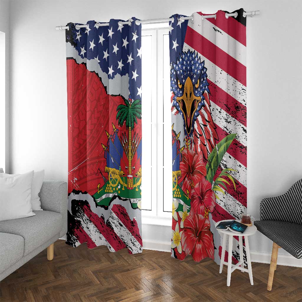 Haitian Heritage Month Window Curtain Haitian Americans Proud Grunge Style