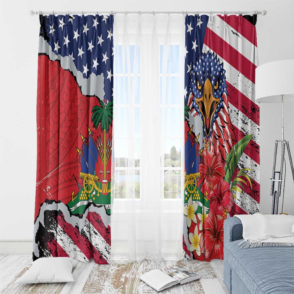 Haitian Heritage Month Window Curtain Haitian Americans Proud Grunge Style