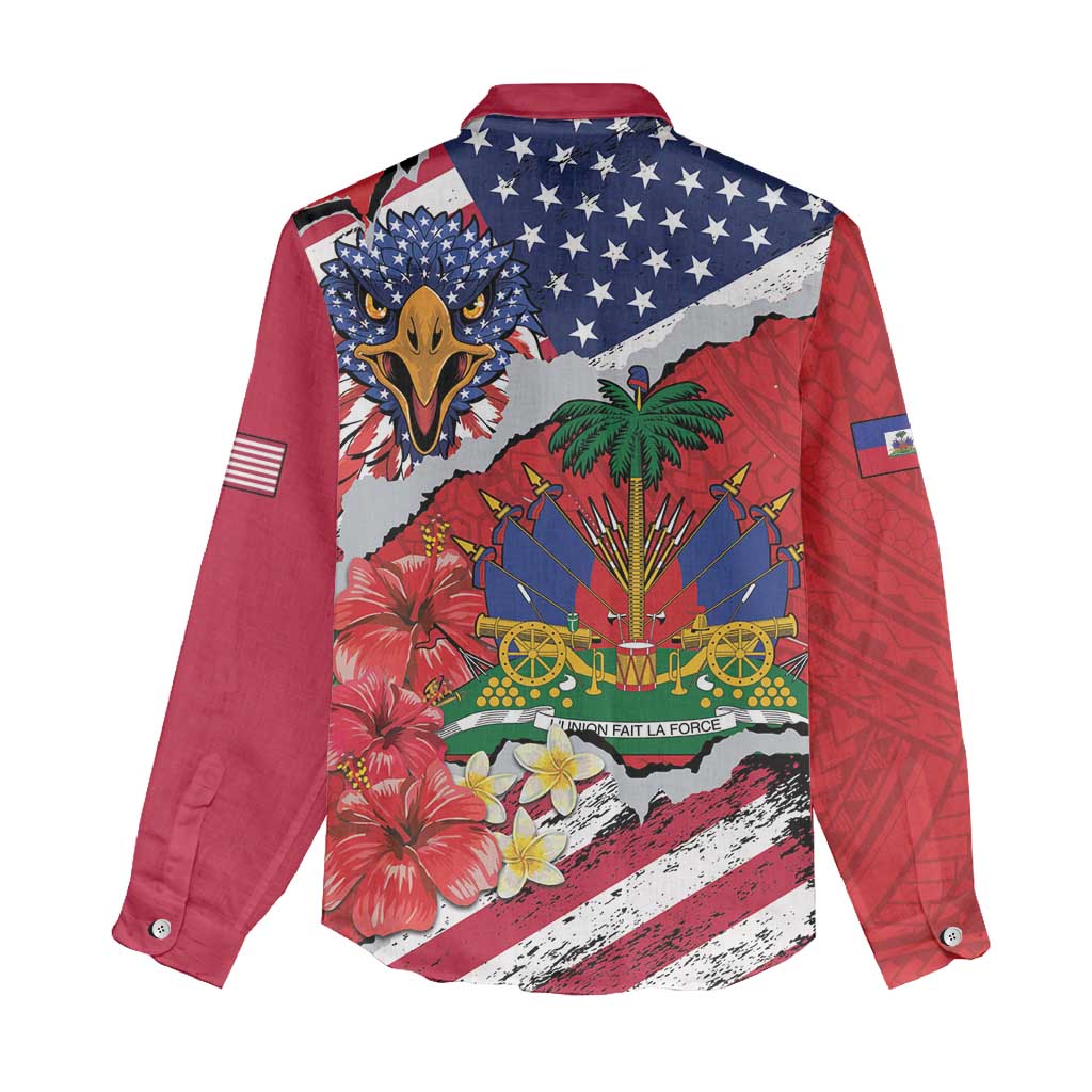 Haitian Heritage Month Women Casual Shirt Haitian Americans Proud Grunge Style