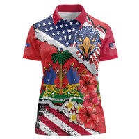 Haitian Heritage Month Women Polo Shirt Haitian Americans Proud Grunge Style
