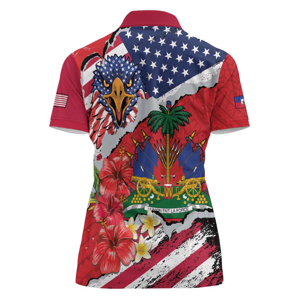 Haitian Heritage Month Women Polo Shirt Haitian Americans Proud Grunge Style