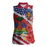 Haitian Heritage Month Women Sleeveless Polo Shirt Haitian Americans Proud Grunge Style