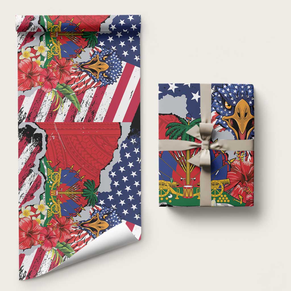 Haitian Heritage Month Wrapping Paper Haitian Americans Proud Grunge Style - Wonder Print Shop