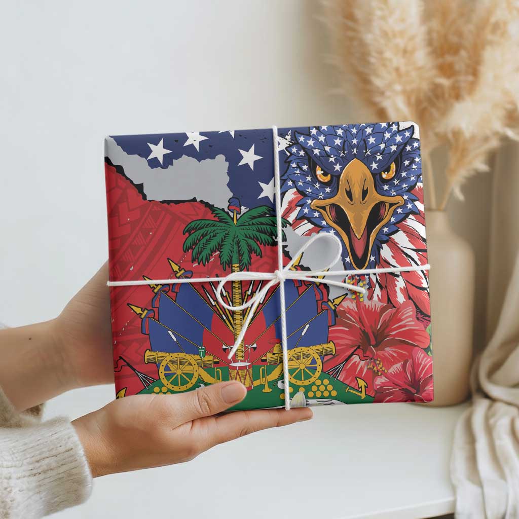Haitian Heritage Month Wrapping Paper Haitian Americans Proud Grunge Style - Wonder Print Shop