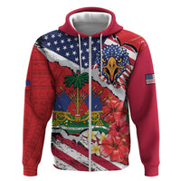 Haitian Heritage Month Zip Hoodie Haitian Americans Proud Grunge Style