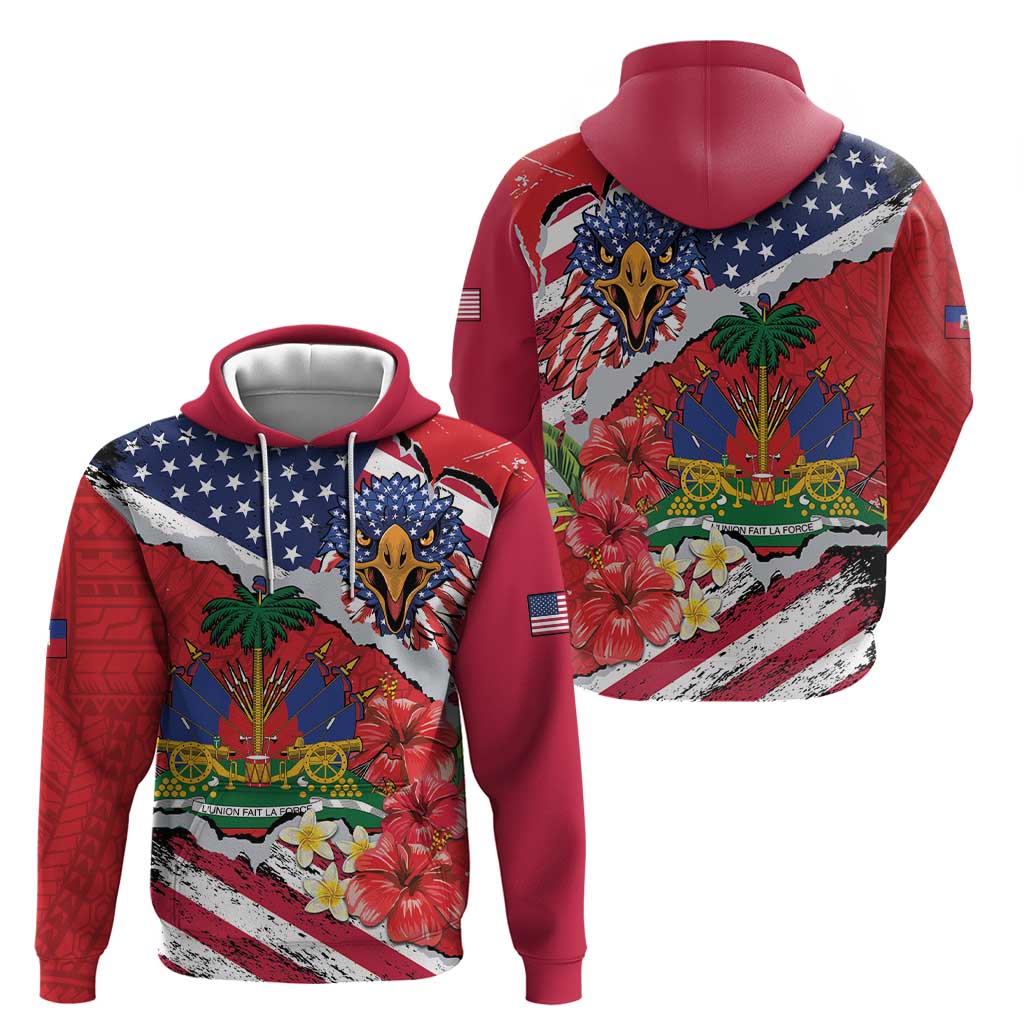 Haitian Heritage Month Zip Hoodie Haitian Americans Proud Grunge Style