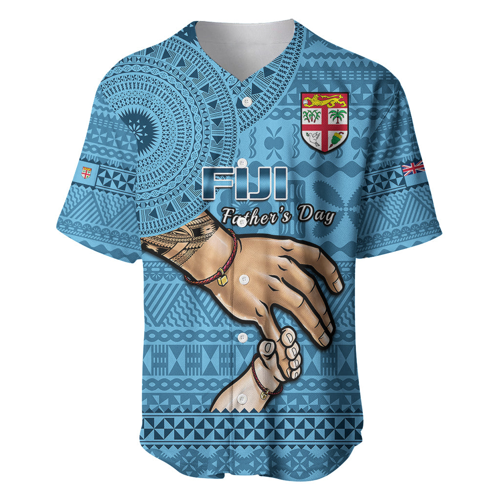 Personalised Father Day Fiji Baseball Jersey I Love You Dad Fijian Tapa Pattern - Wonder Print Shop