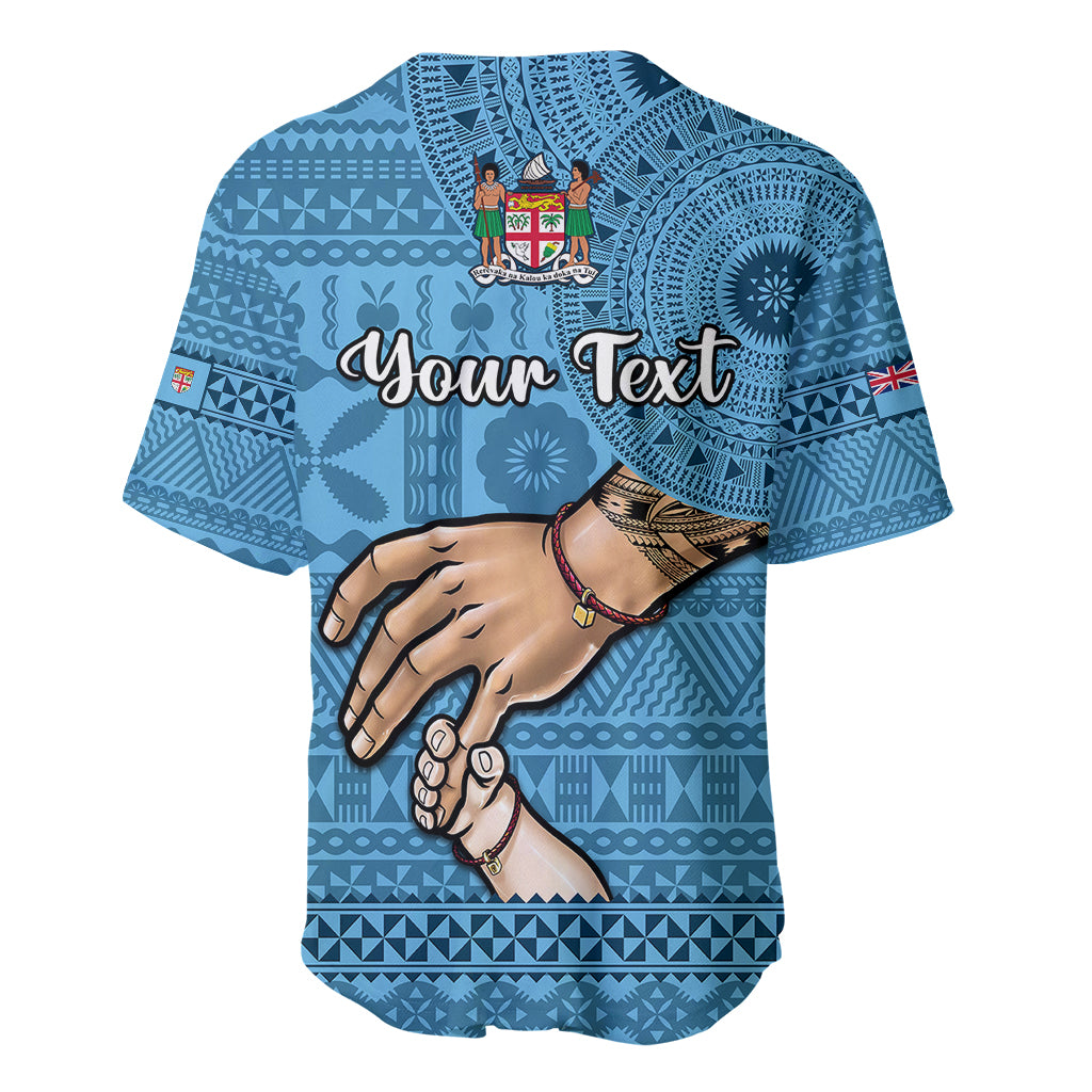 Personalised Father Day Fiji Baseball Jersey I Love You Dad Fijian Tapa Pattern - Wonder Print Shop