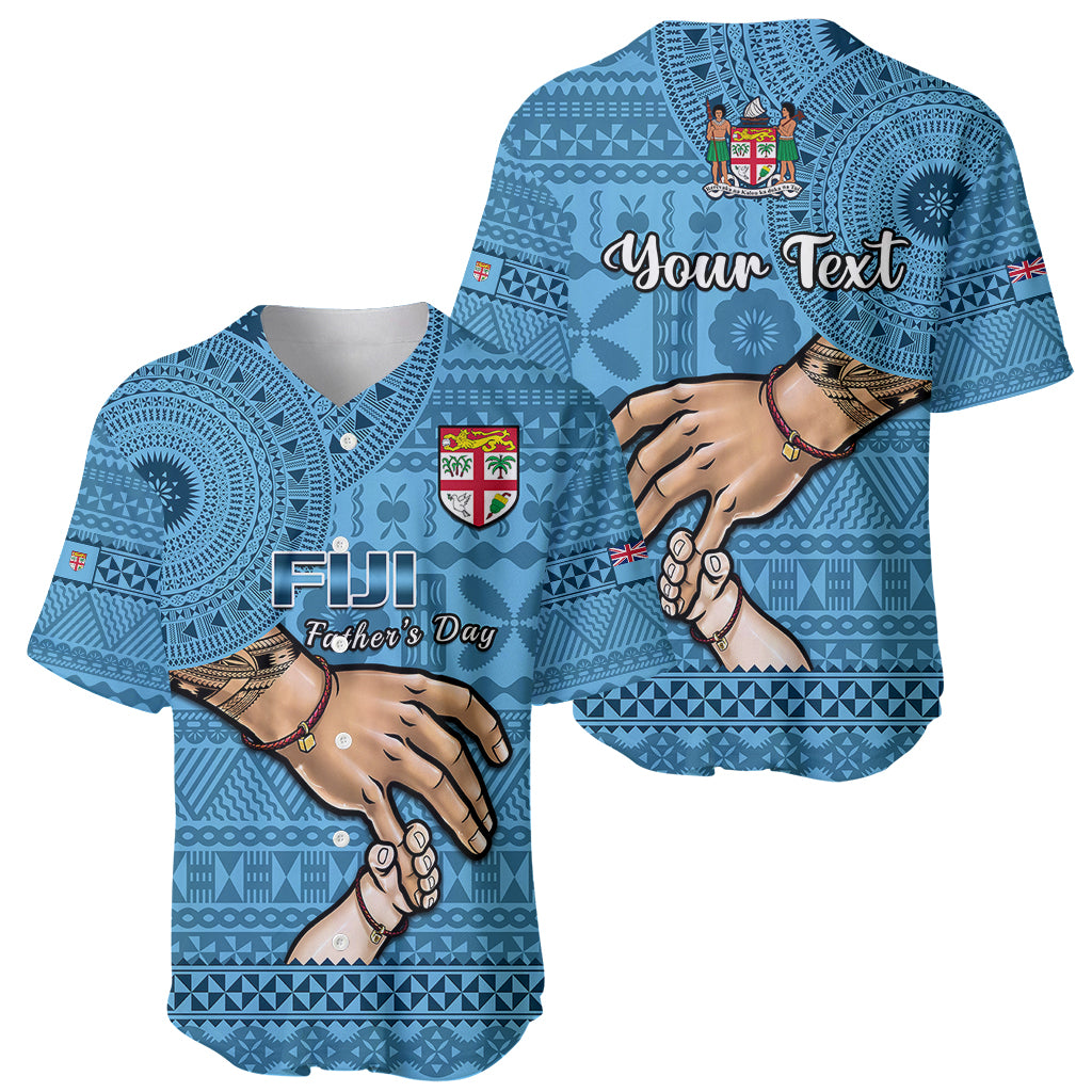 Personalised Father Day Fiji Baseball Jersey I Love You Dad Fijian Tapa Pattern - Wonder Print Shop