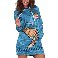 Personalised Father Day Fiji Hoodie Dress I Love You Dad Fijian Tapa Pattern - Wonder Print Shop