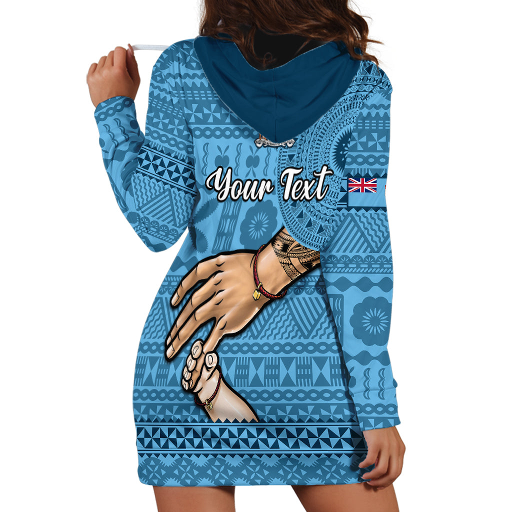 Personalised Father Day Fiji Hoodie Dress I Love You Dad Fijian Tapa Pattern - Wonder Print Shop