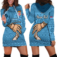 Personalised Father Day Fiji Hoodie Dress I Love You Dad Fijian Tapa Pattern - Wonder Print Shop