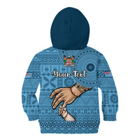 Personalised Father Day Fiji Kid Hoodie I Love You Dad Fijian Tapa Pattern - Wonder Print Shop